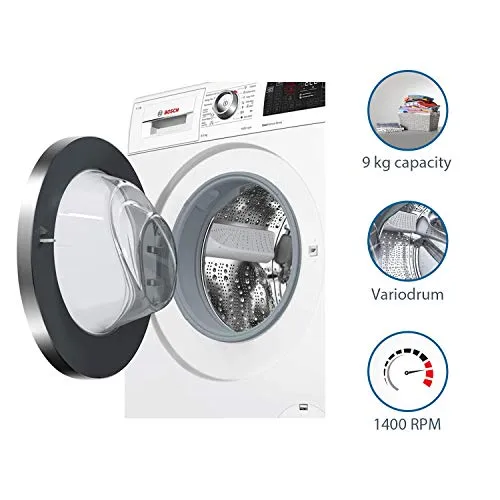 Bosch 9 kg Inverter Fully-Automatic Front Loading Washing Machine (WAT28661IN, White, Inbuilt Heater)