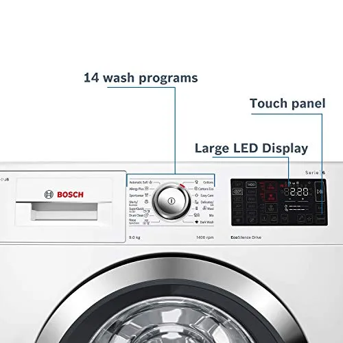 Bosch 9 kg Inverter Fully-Automatic Front Loading Washing Machine (WAT28661IN, White, Inbuilt Heater)