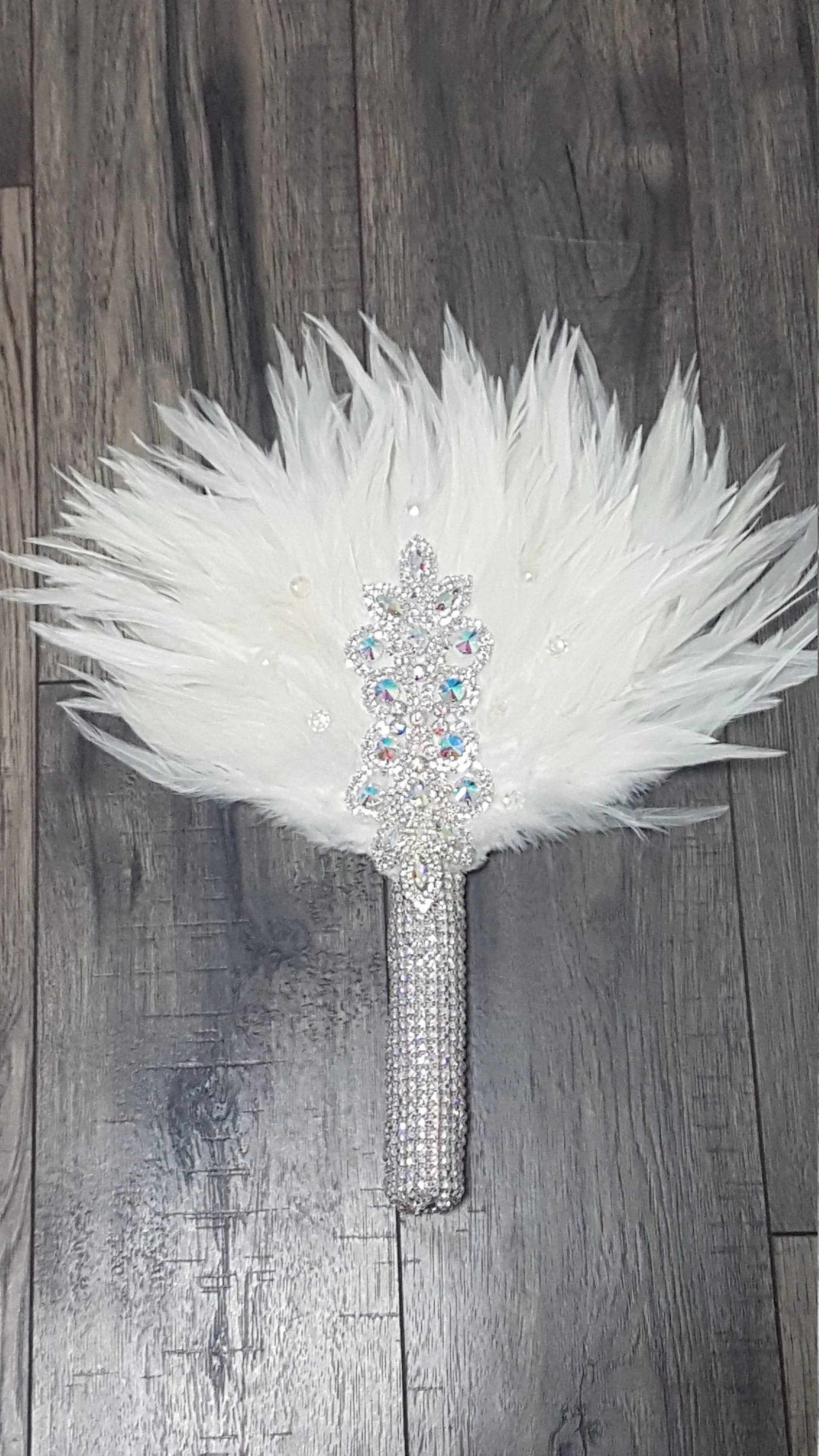 Brides Feather Fan bouquet ,  Great Gatsby wedding decor