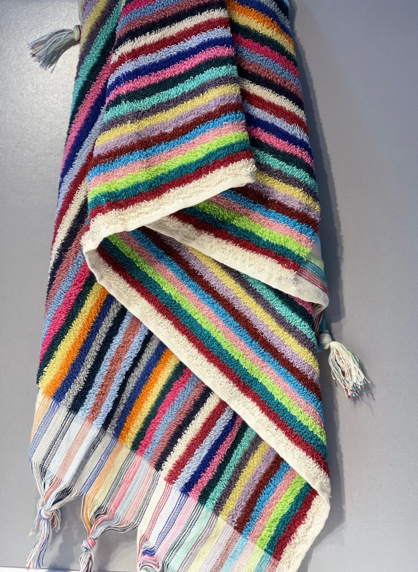 BUBBLE STRIPED TERRY TURKISH TOWEL