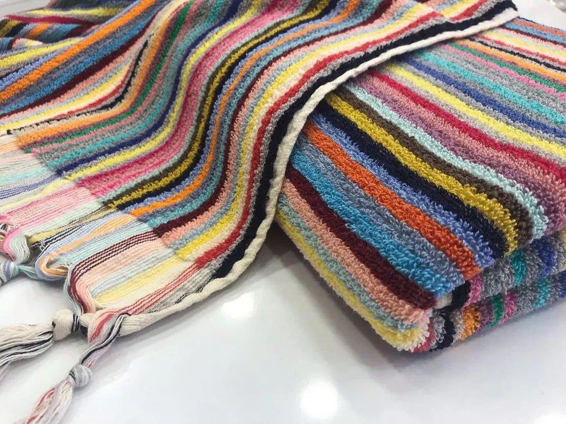 BUBBLE STRIPED TERRY TURKISH TOWEL