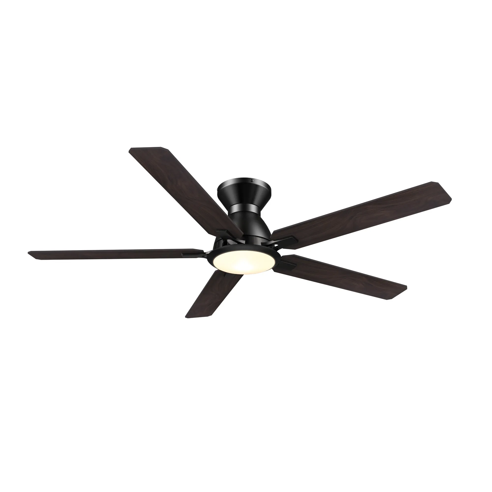 Byrness Low Profile Ceiling Fan with LED Light and Remote 52 inch