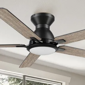 Byrness Low Profile Ceiling Fan with LED Light and Remote 52 inch