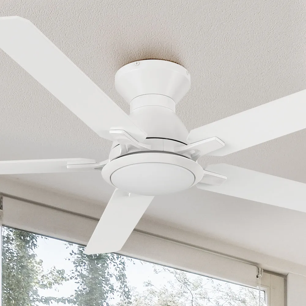 Byrness Low Profile Ceiling Fan with LED Light and Remote 52 inch