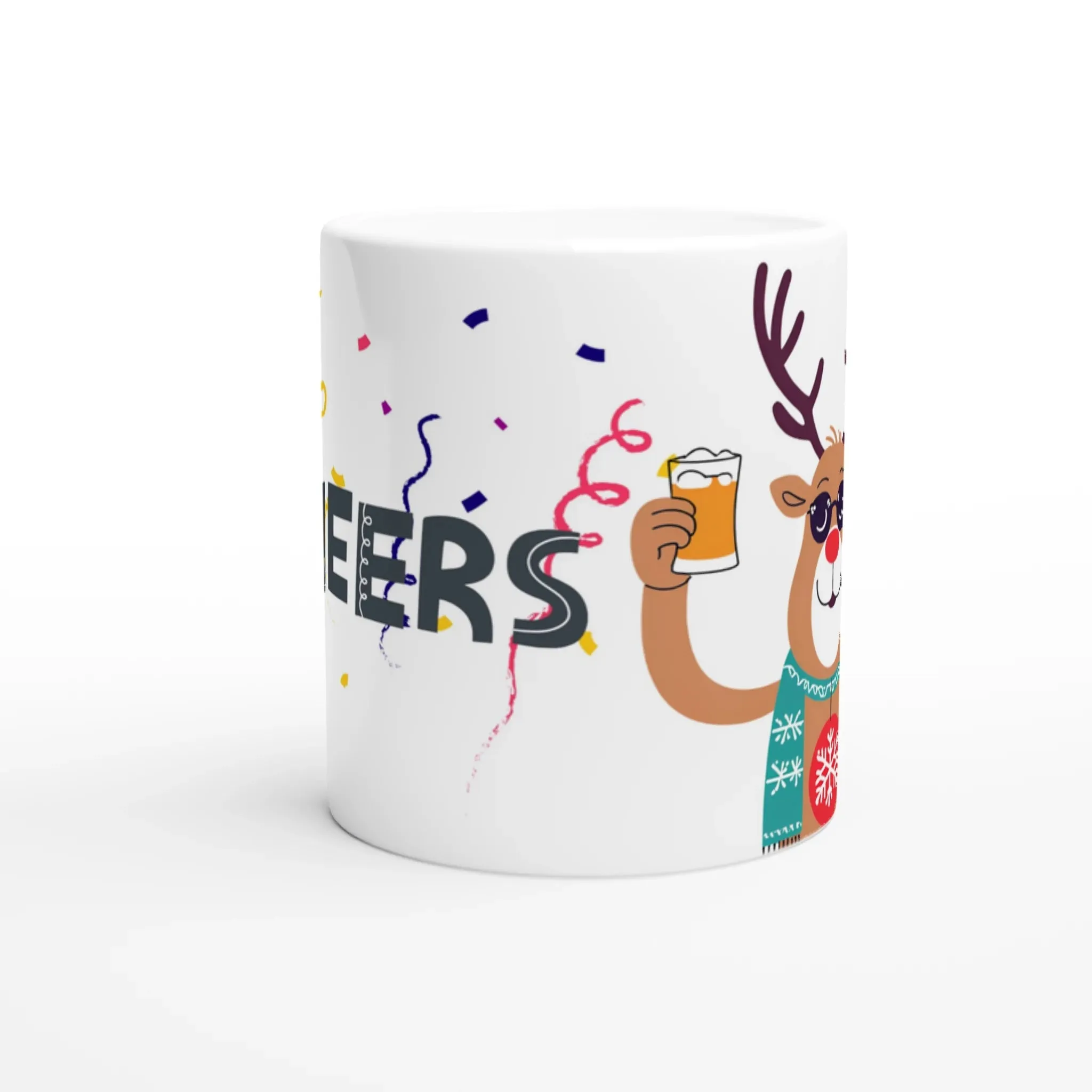 Cheers Reindeer Christmas Mug | Fun Holiday Mug