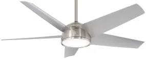 Chubby 58" Outdoor Ceiling Fan in Brushed Nickel (Wet)