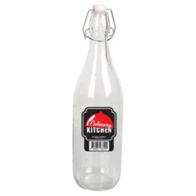 Clear Round Glass Bottle - 1L