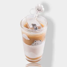 Cloud Bear Glass Travel Cup