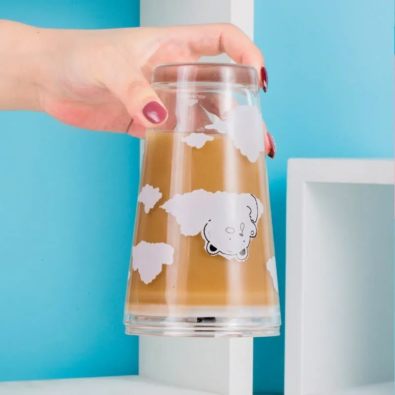 Cloud Bear Glass Travel Cup