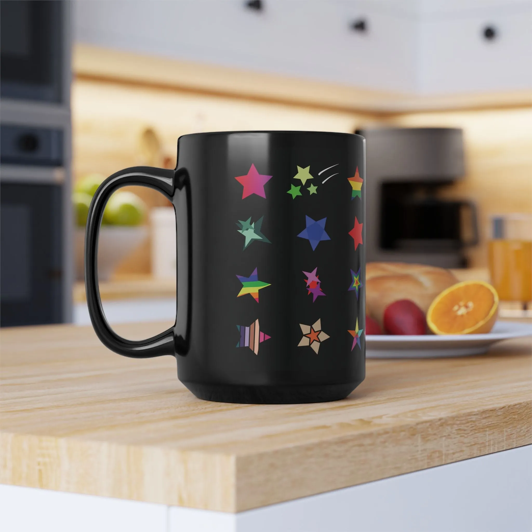 Colorful Star Mug, LGBTQ Mug, Christmas Star Mug, Holiday Star Cup, Gift for Co-Worker, LGBTQ Gift Idea, Pride Mug,  LGBT History Month Gift