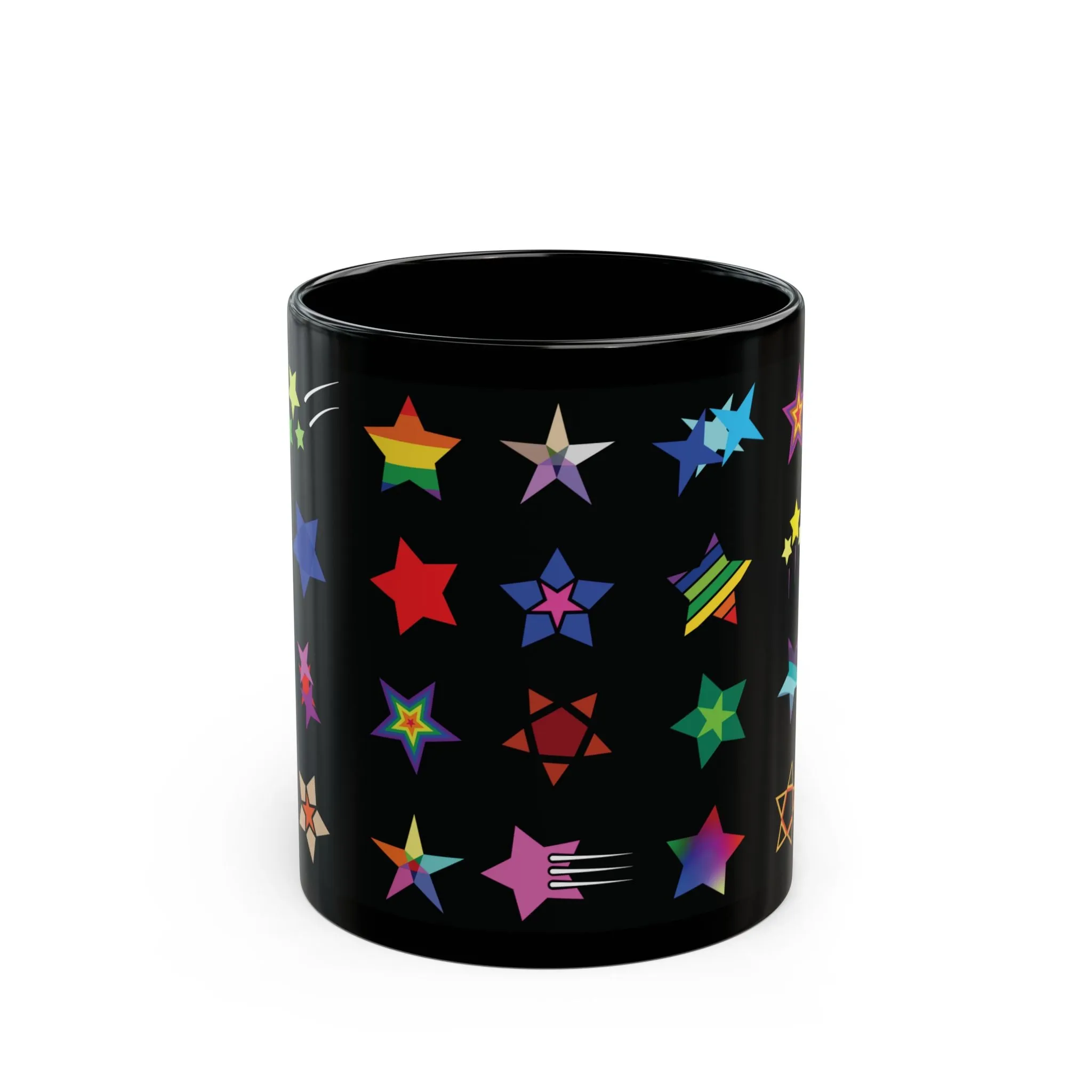 Colorful Star Mug, LGBTQ Mug, Christmas Star Mug, Holiday Star Cup, Gift for Co-Worker, LGBTQ Gift Idea, Pride Mug,  LGBT History Month Gift