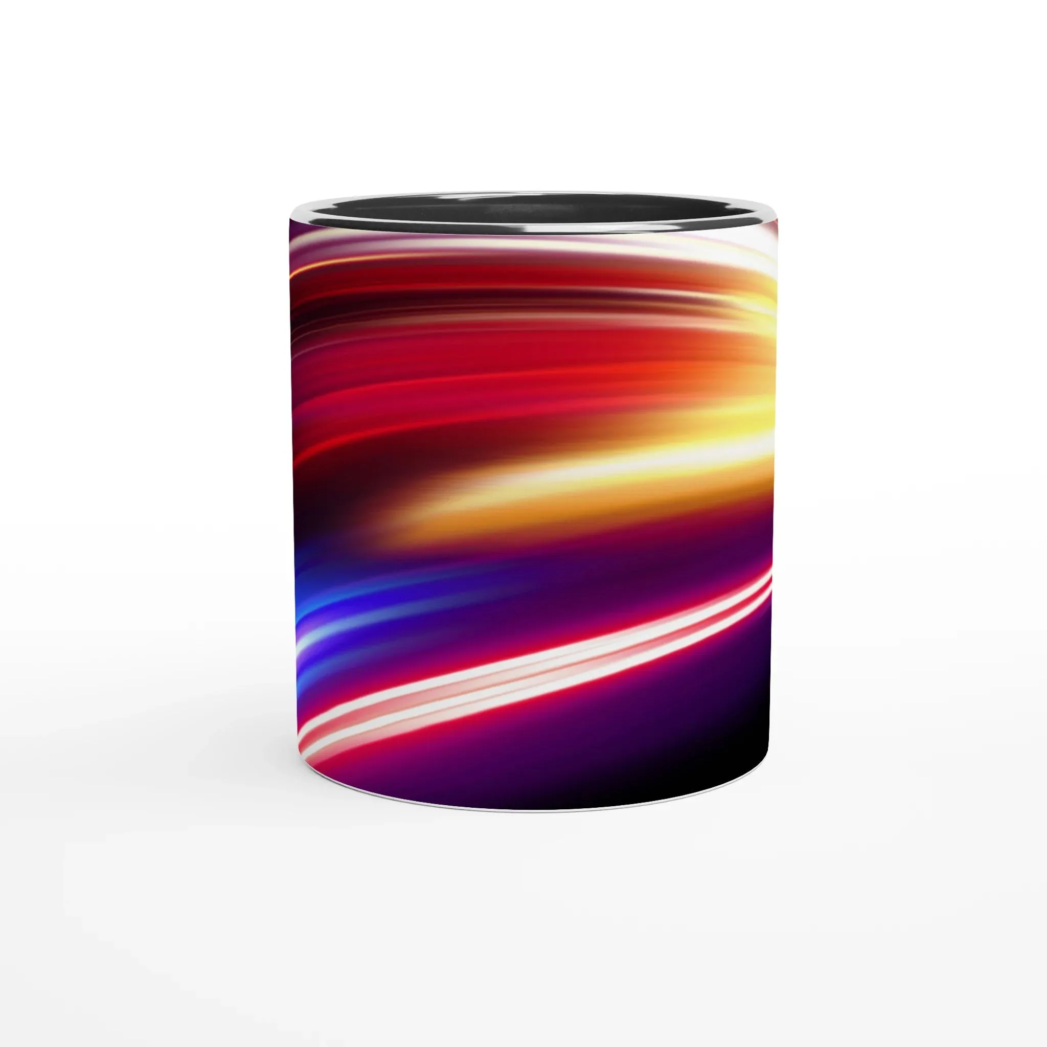 Colorful Wave in Black Ceramic Mug