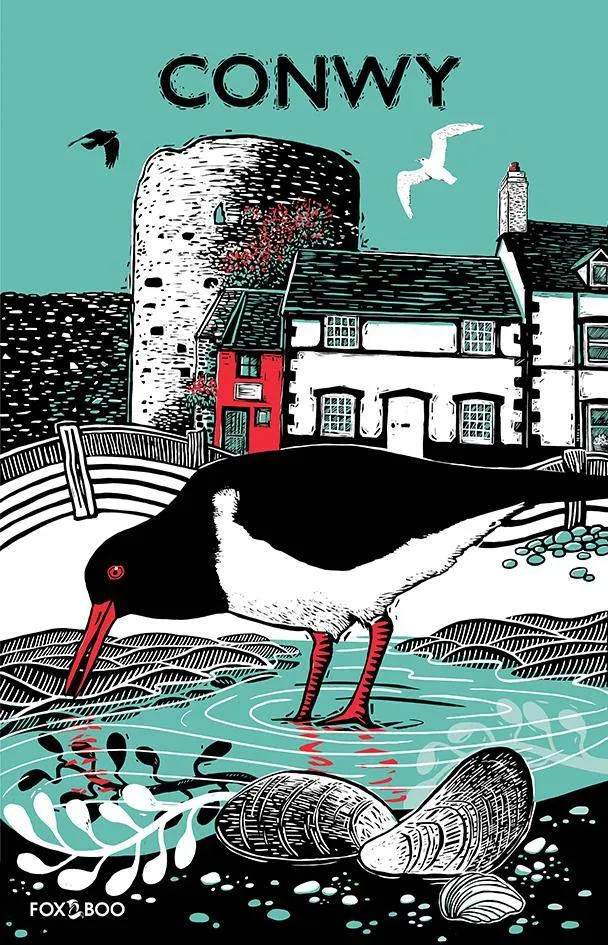 Conwy Oystercatcher Tea Towel