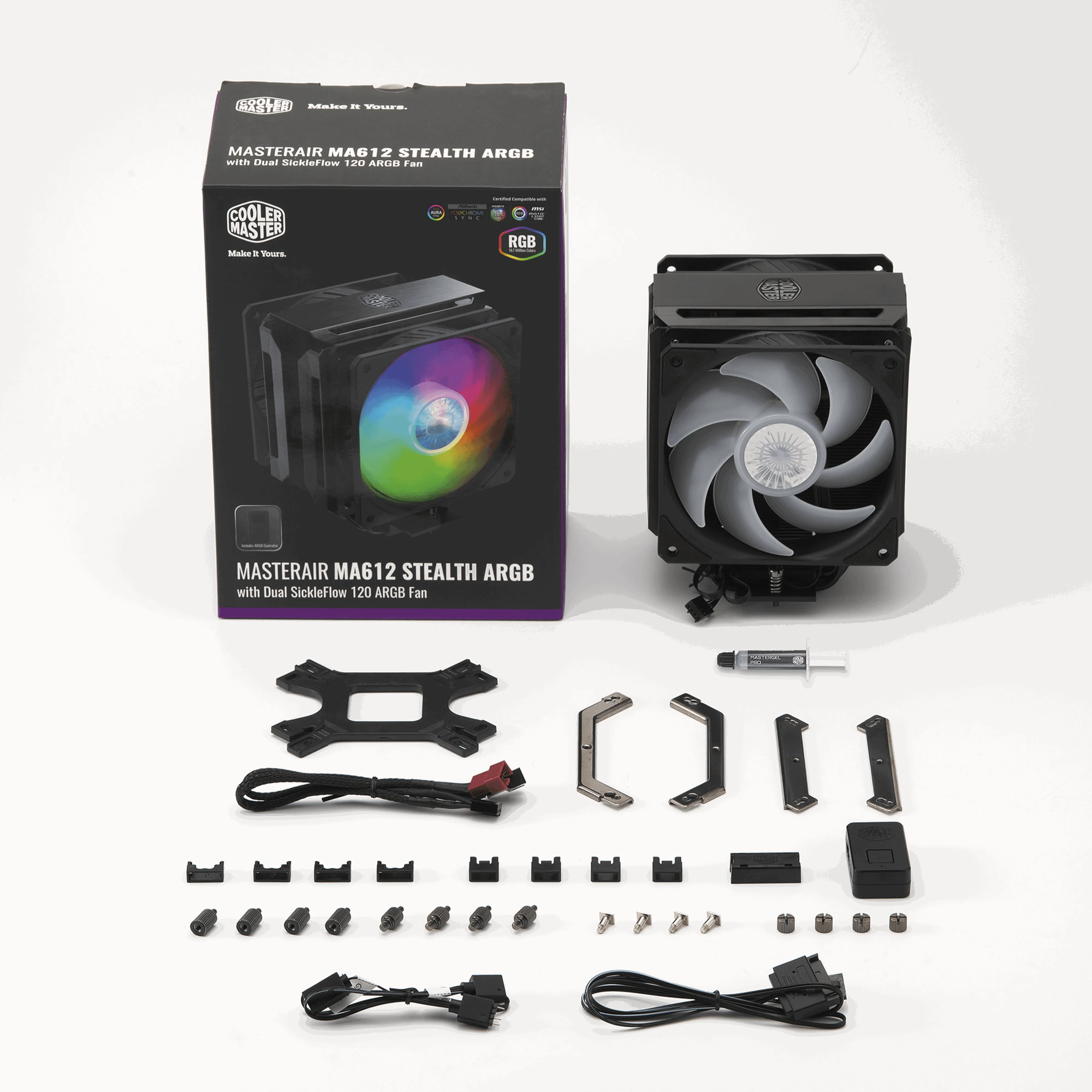 COOLER MASTER MASTERAIR MA612 ARGB STEALTH CPU AIR COOLER