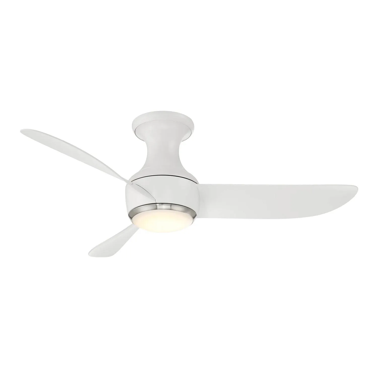 Corona 44" Ceiling Fan in Matte White & Brushed Nickel Trim