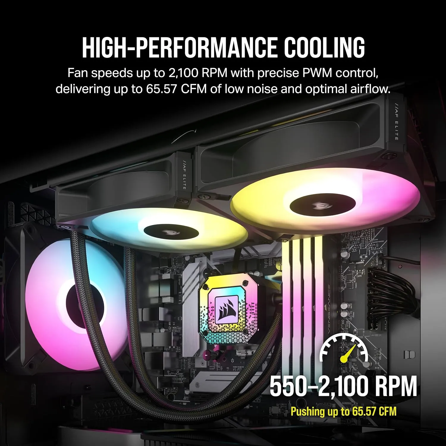 Corsair iCUE AF120 RGB ELITE 120mm PWM Triple Fan Kit 連 iCUE Lighting Node CORE RGB 控制器 - Black 黑色 (Triple Pack 三件裝) CO-9050154-WW