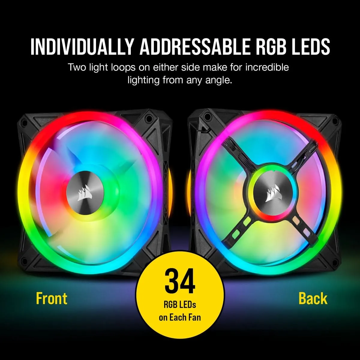 CORSAIR QL120 RGB CABINET FAN TRIPLE PACK BLACK