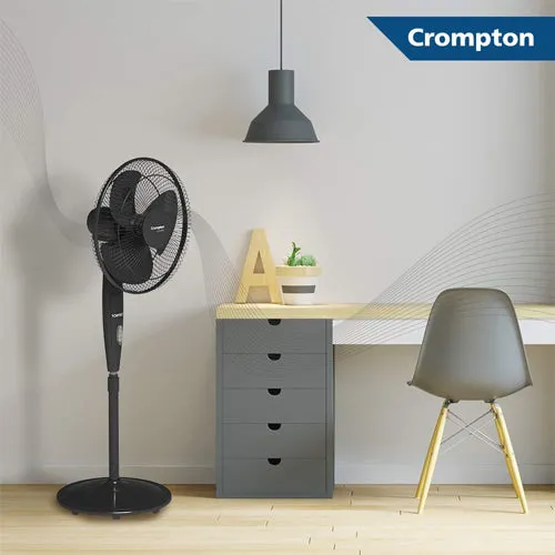 Crompton High Speed Torpedo 400MM Pedestal Fan (Black)