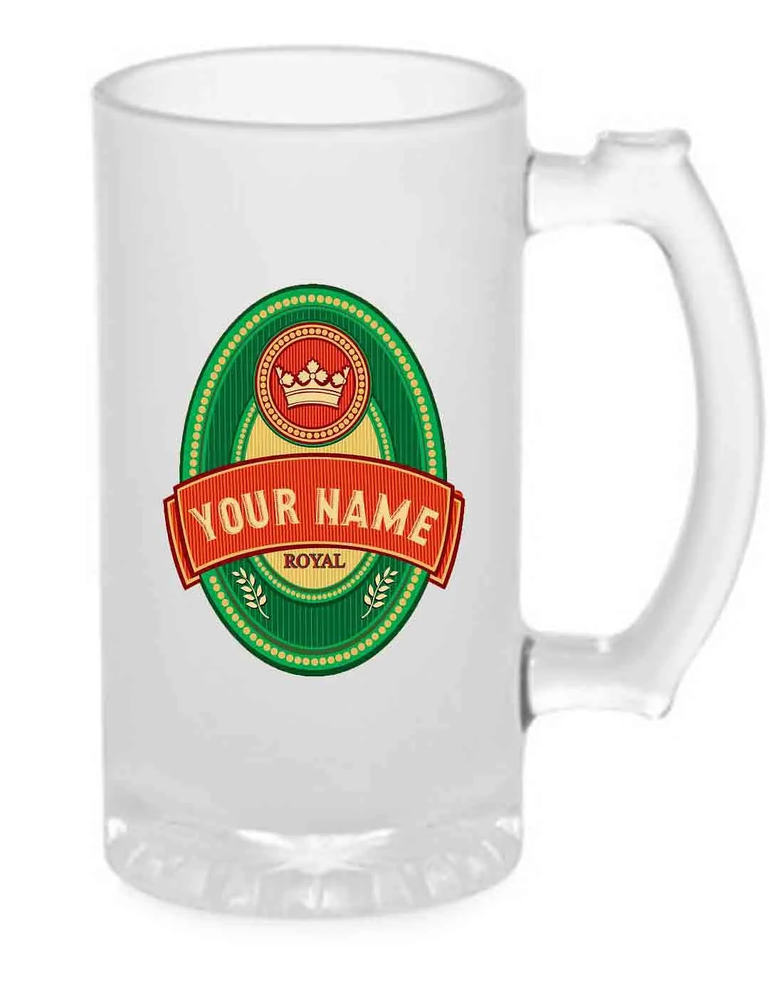 Custom Beer Mug Glass- 473 ML - Add Your Name -  BEER LABEL VINTAGE