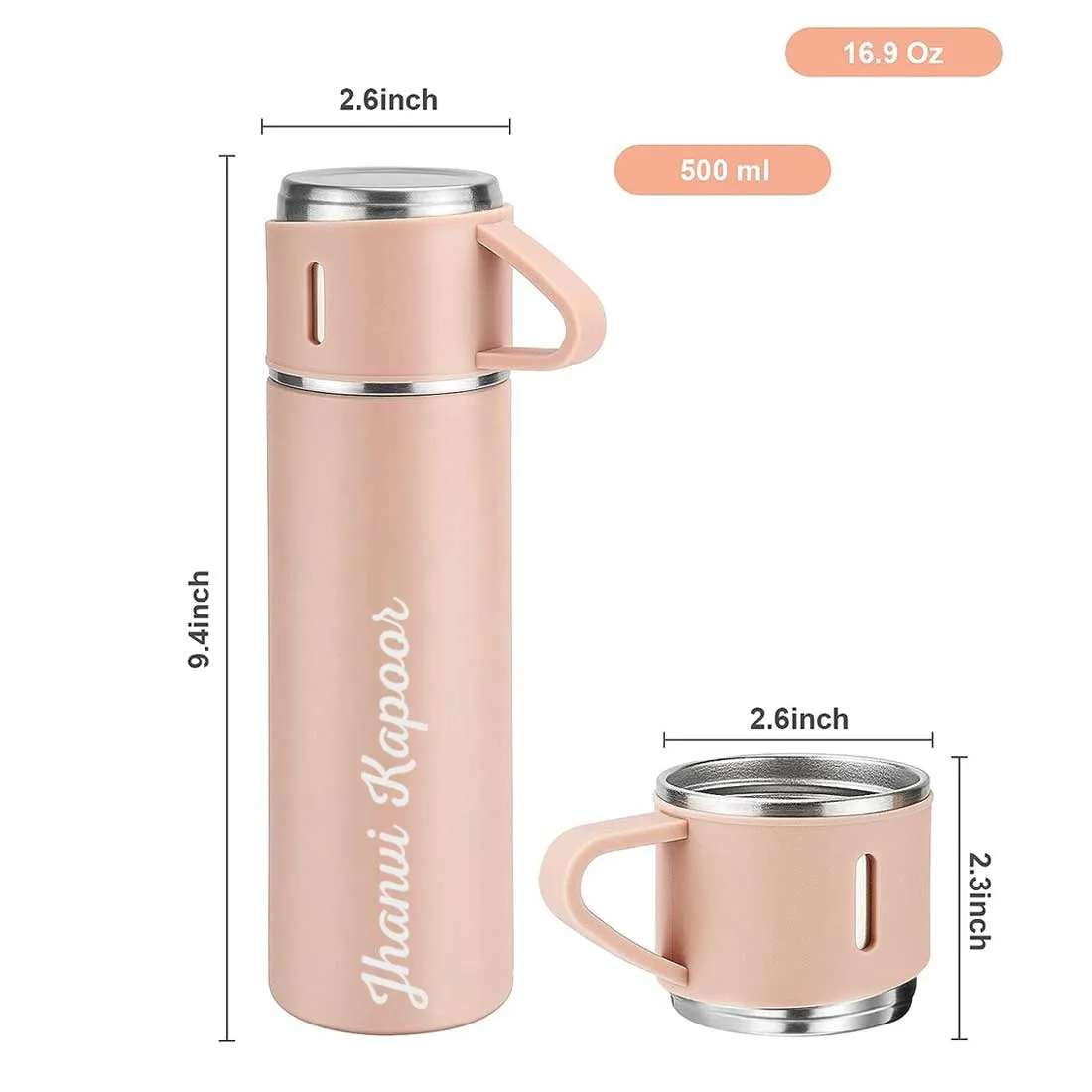 Customized Thermos Coffee Cup Flask Travel Gift Box Stainless Steel - Add Full Name