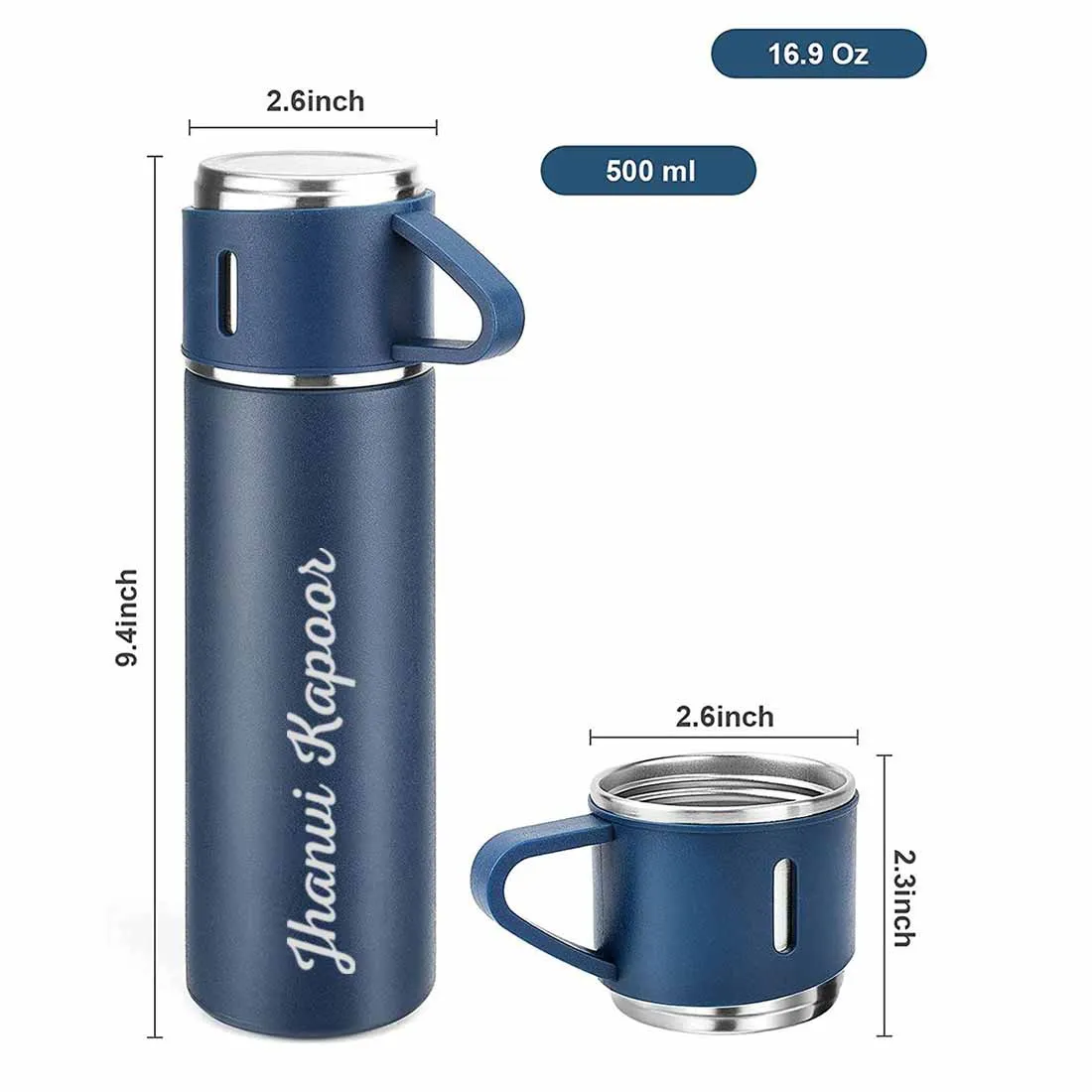 Customized Thermos Coffee Cup Flask Travel Gift Box Stainless Steel - Add Full Name