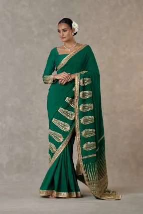 Dark Green 'Son-Patti' Saree