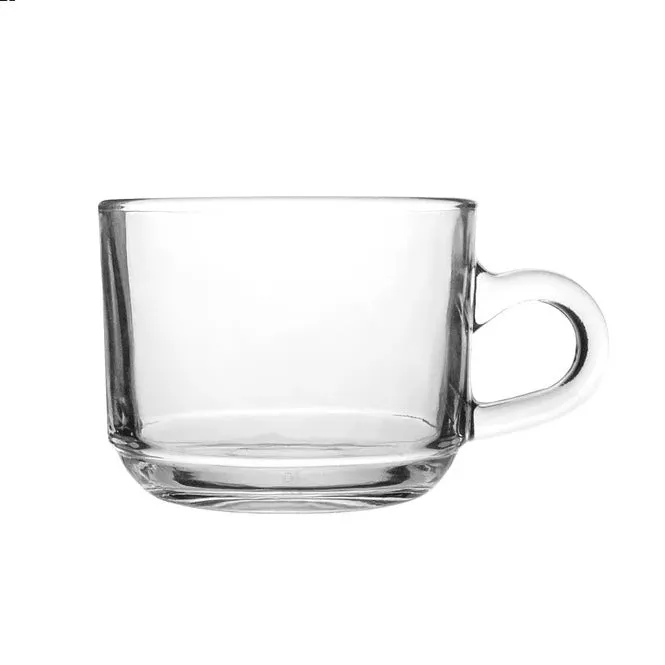 Delisoga Modern Transparent Plain Glass Tea Cup Set