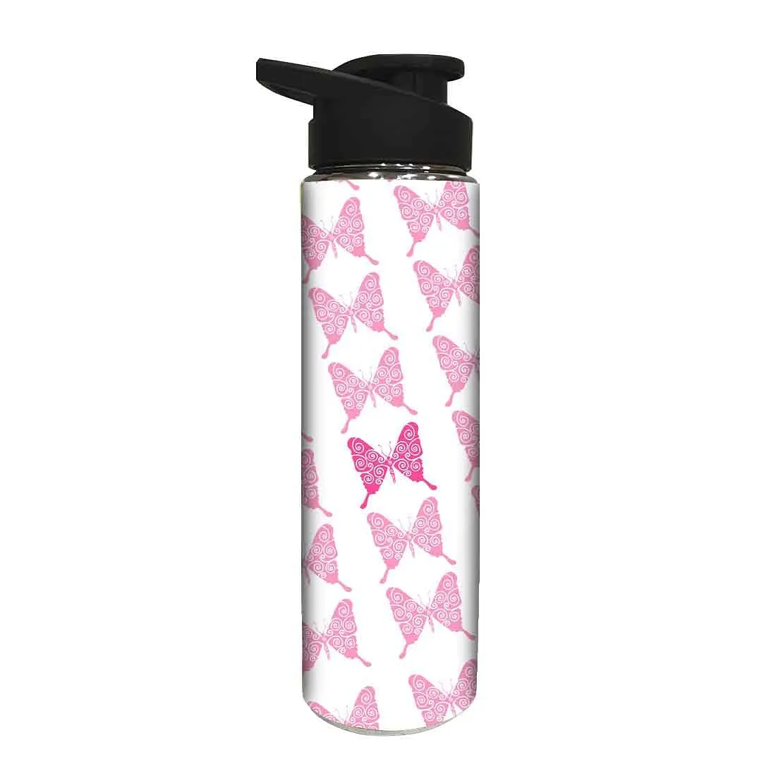 Designer Stainless Steel Sipper Bottle -  Pink Butterfly