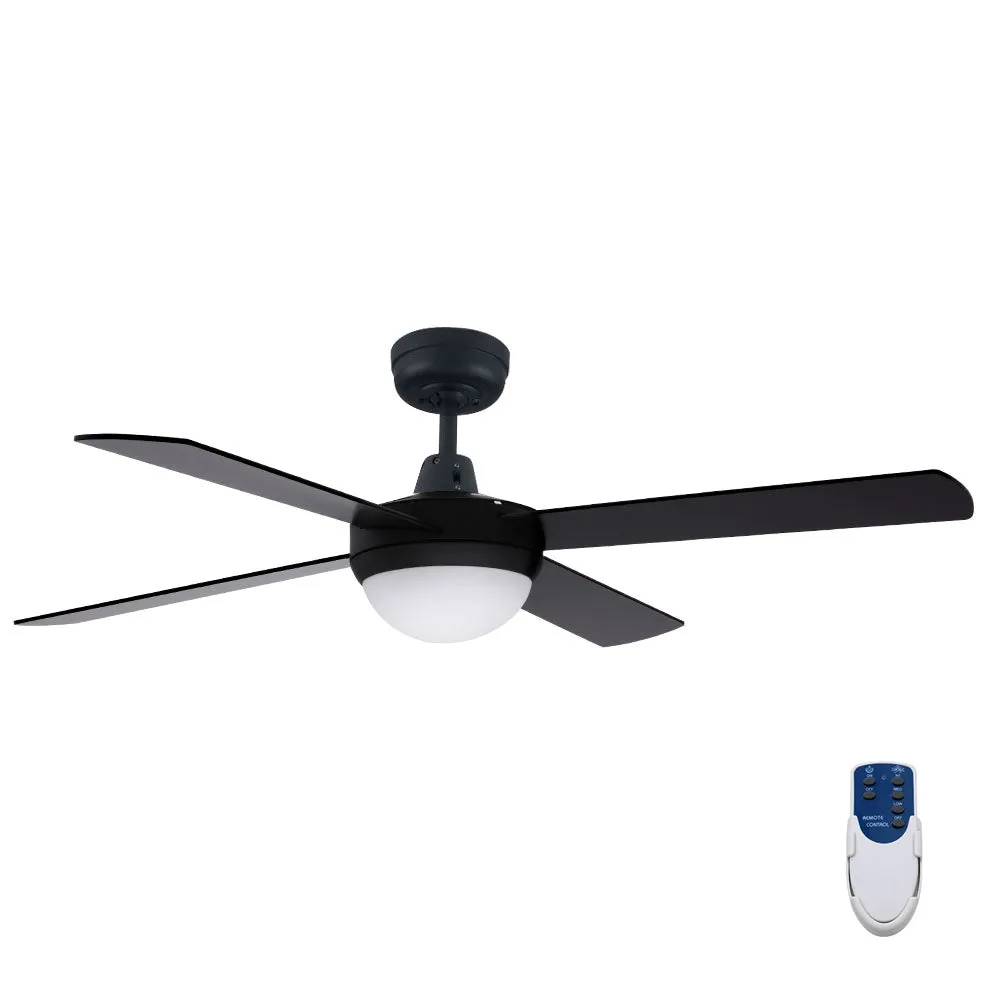 Devanti 52'' Ceiling Fan AC Motor w/Light w/Remote - Black