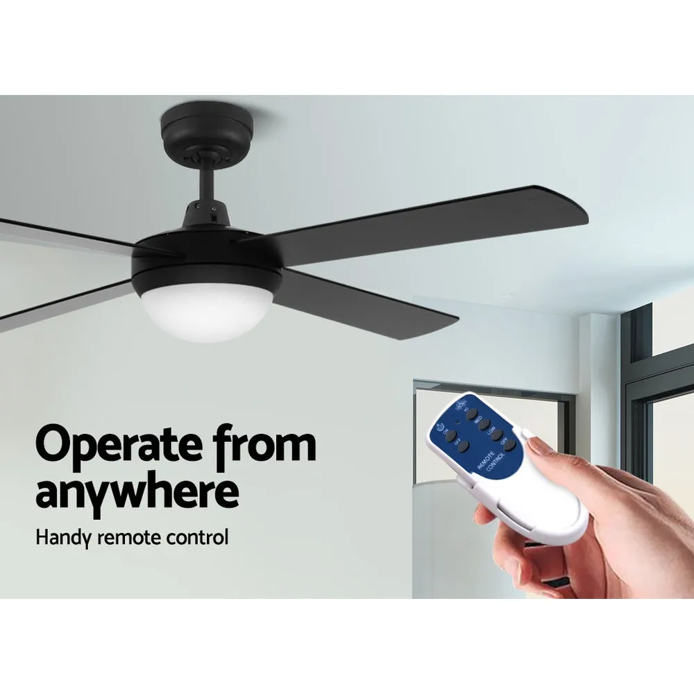 Devanti 52'' Ceiling Fan AC Motor w/Light w/Remote - Black