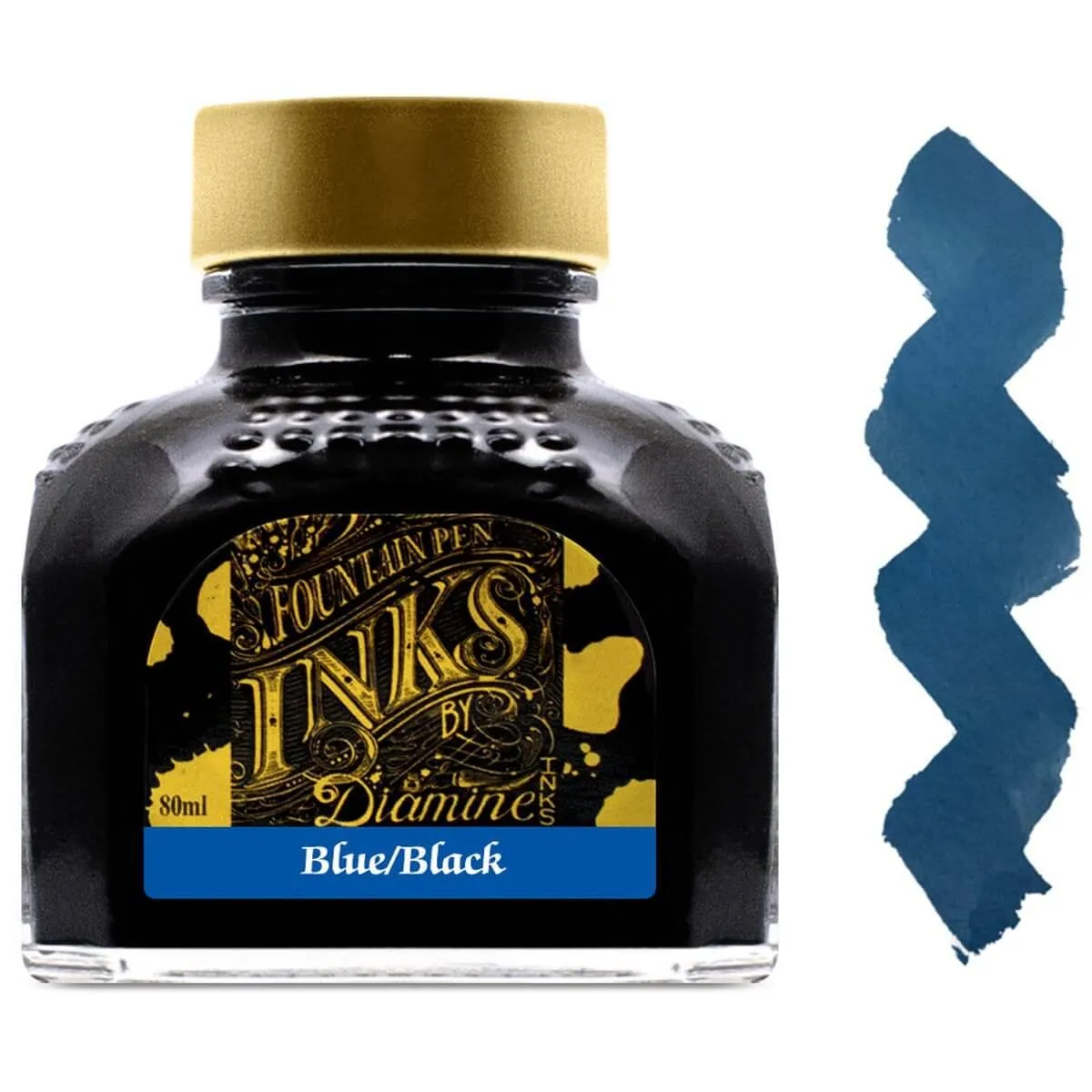 Diamine Fountain Pen Ink Bottle - 80 ml Blue/Black | 7001