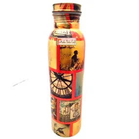 Digital printed pure copper water bottle (900ml) | PRISHA INDIA CRAFT