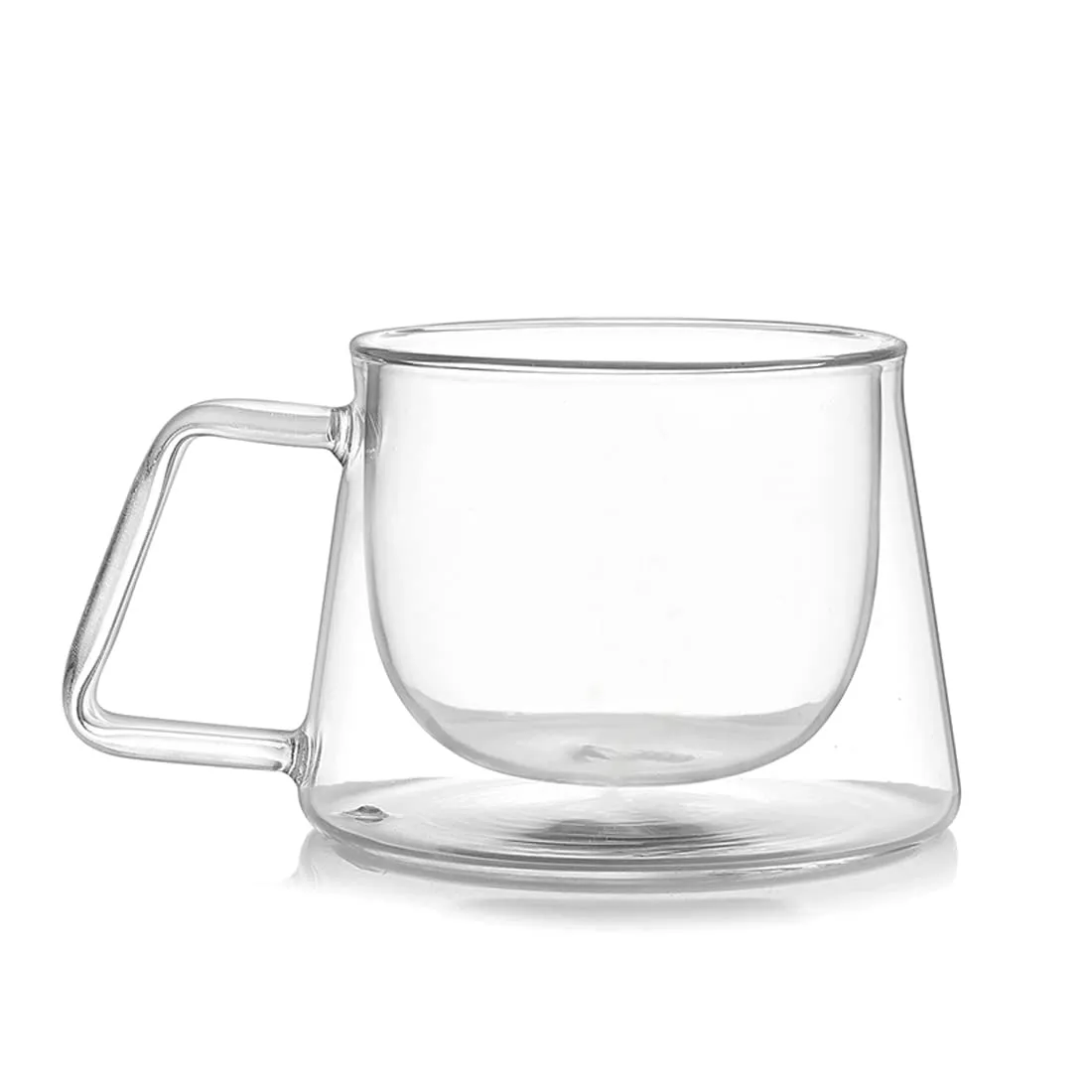 DOUBLE WALL TRANSPARENT CLEAR GLASS COFFEE TEA CUP 200ML - PACK OF 6