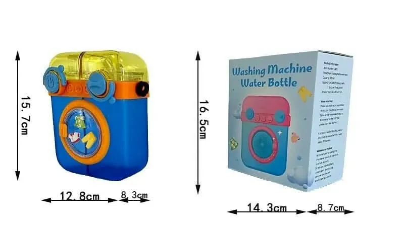 Dual Partition Washing Machine Theme Water Bottle (500ml,Multi Colours)