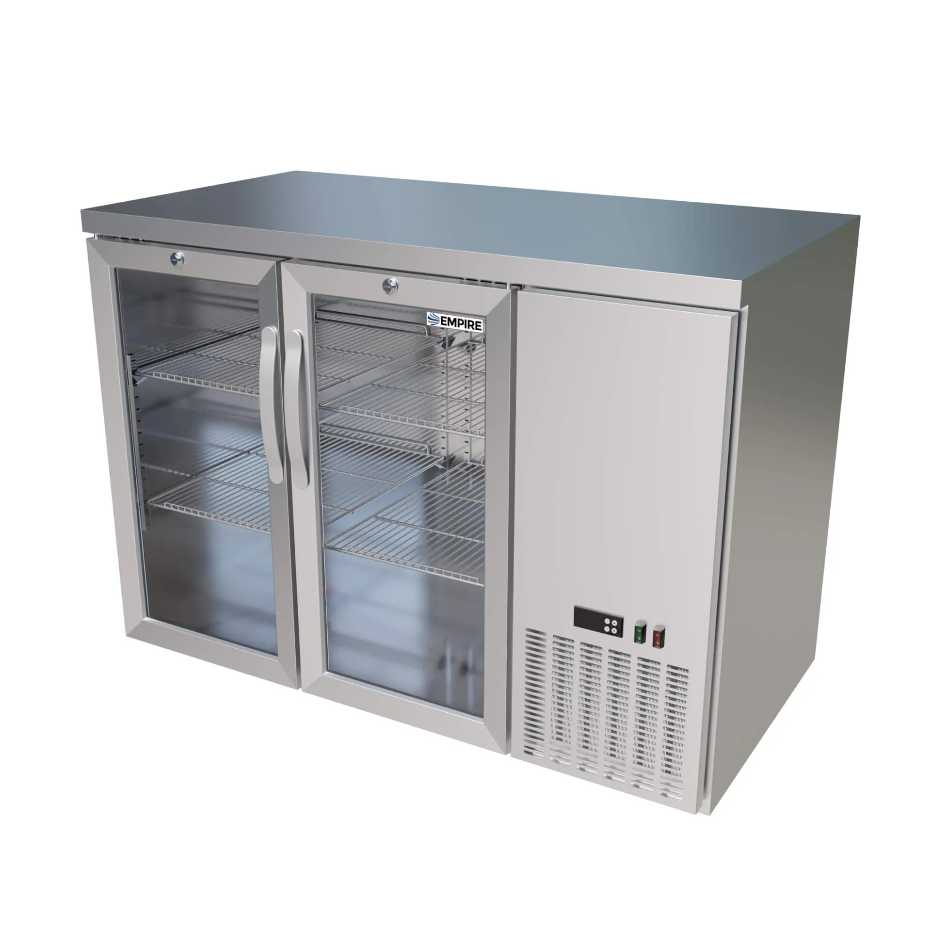 Empire Pro Line Stainless Steel Double Door Bottle Cooler Hinged Undercounter Side Cooling - CL-305HR