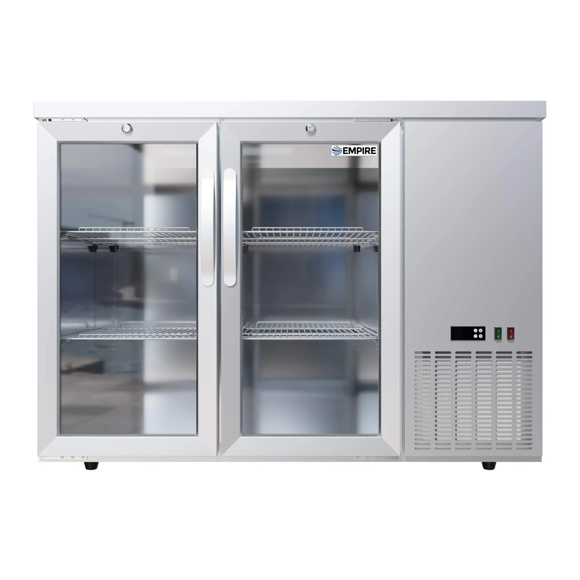 Empire Pro Line Stainless Steel Double Door Bottle Cooler Hinged Undercounter Side Cooling - CL-305HR