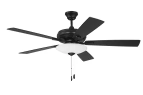 Eos 3 Light Bowl 52" Ceiling Fan in Flat Black