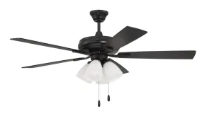 Eos Frost 4 Light 52" Ceiling Fan in Flat Black