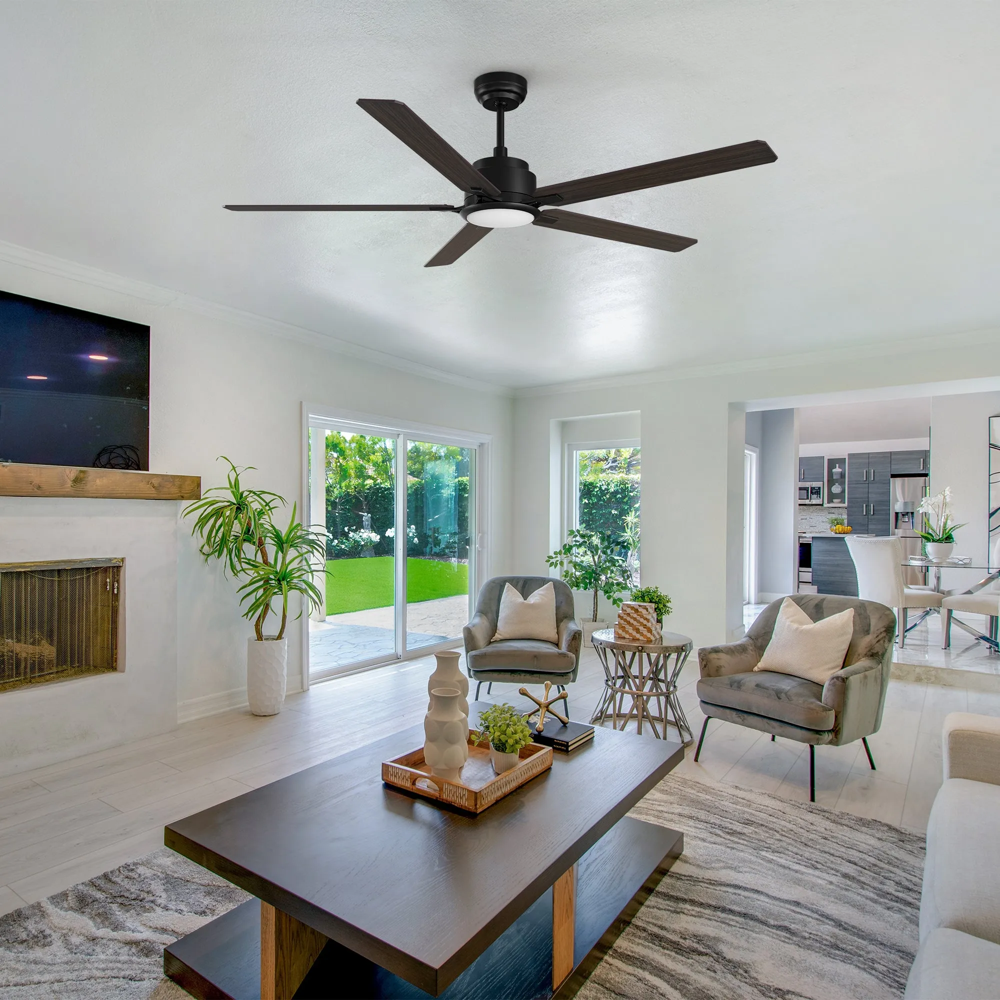 Essex Smart Ceiling Fan Outdoor/Indoor with LED Light and Remote 60"