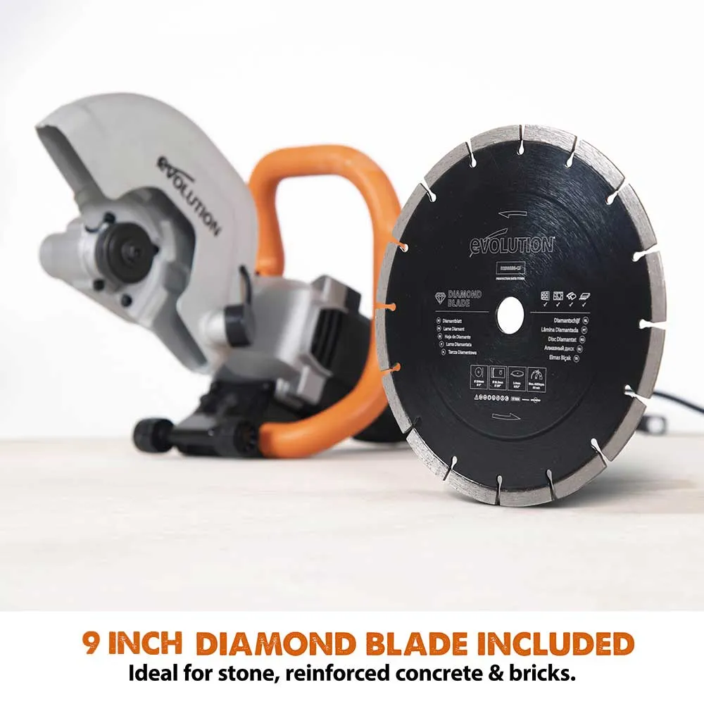 Evolution R230DCT | 9 in. | Electric Concrete Cut-Off Saw | Diamond Blade Included (Refurbished Like New)