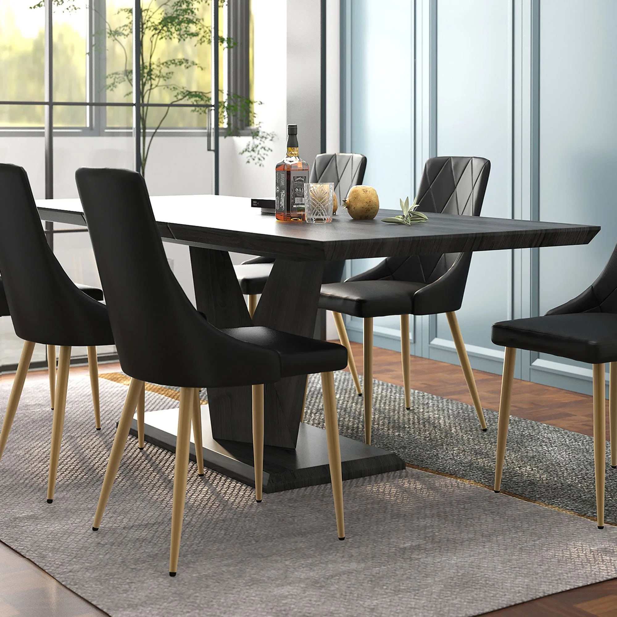 Extendable Rectangular Dining Table Eclipse Black