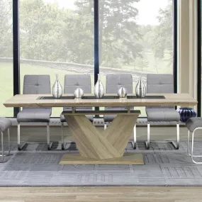 Extendable Rectangular Dining Table Eclipse Washed Oak