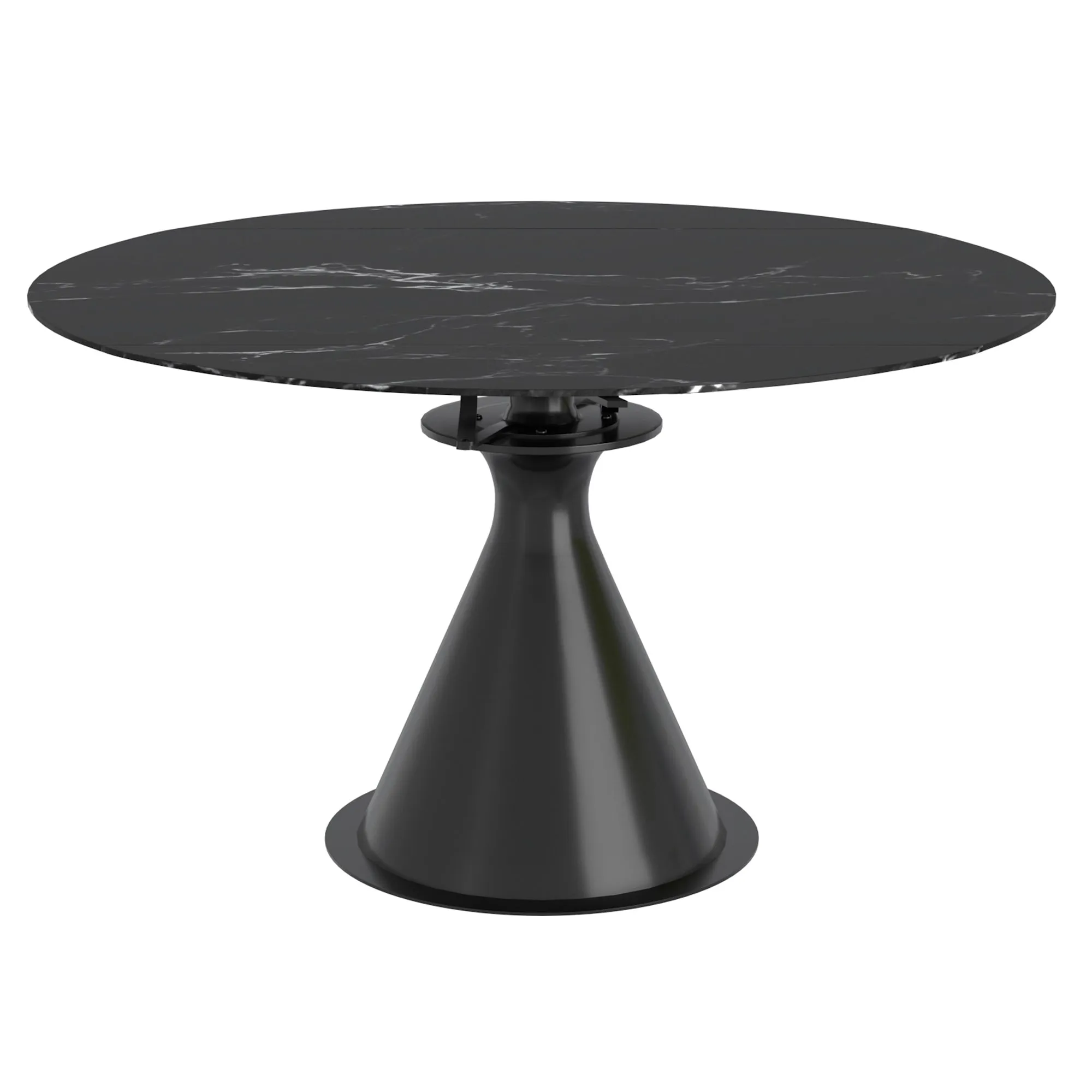 Extendable Round Pedestal Dining Table Calisto Black