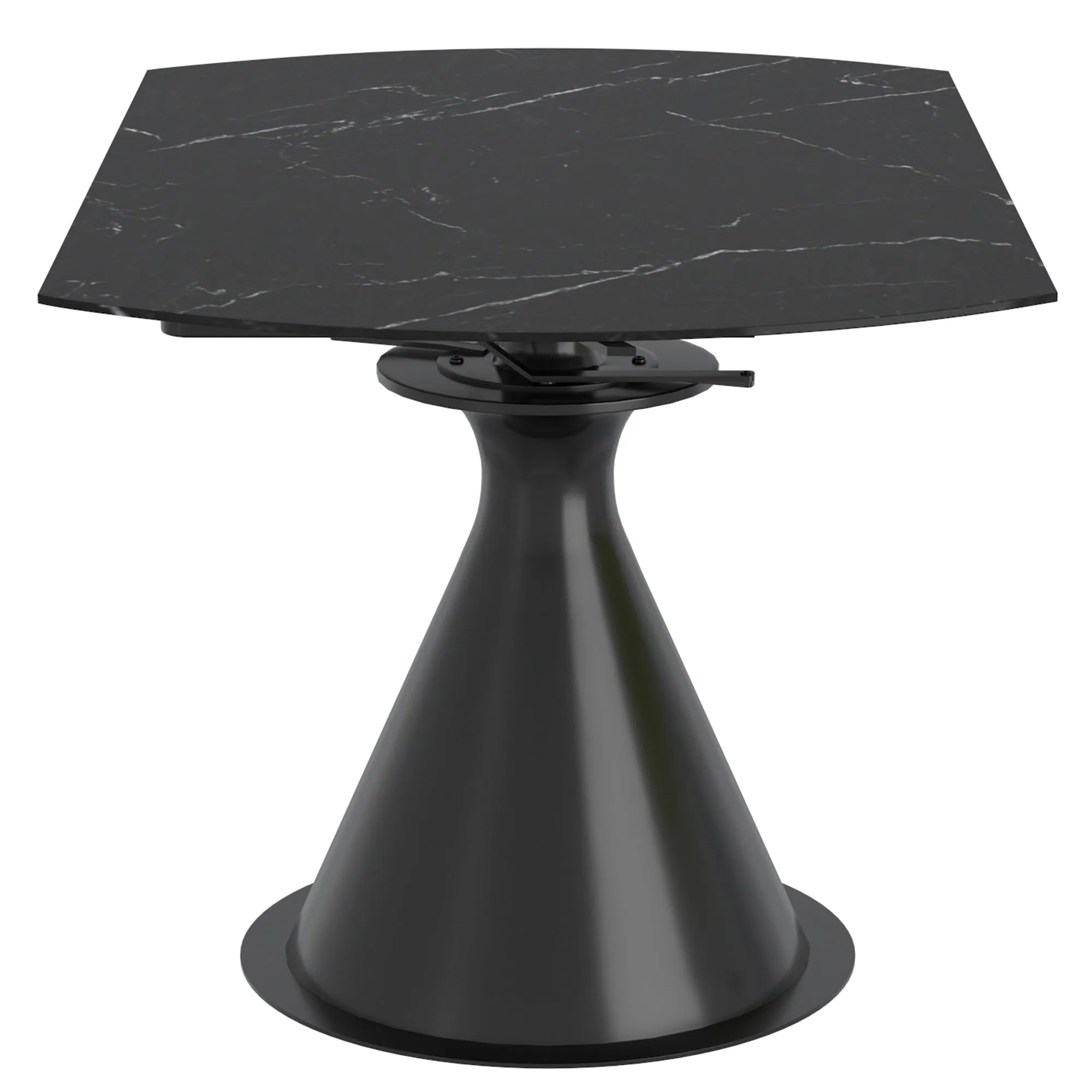 Extendable Round Pedestal Dining Table Calisto Black