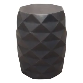 Fig Solid Mango Wood Accent Table in Grey Finish w/ Geometric Motif by Diamond Sofa