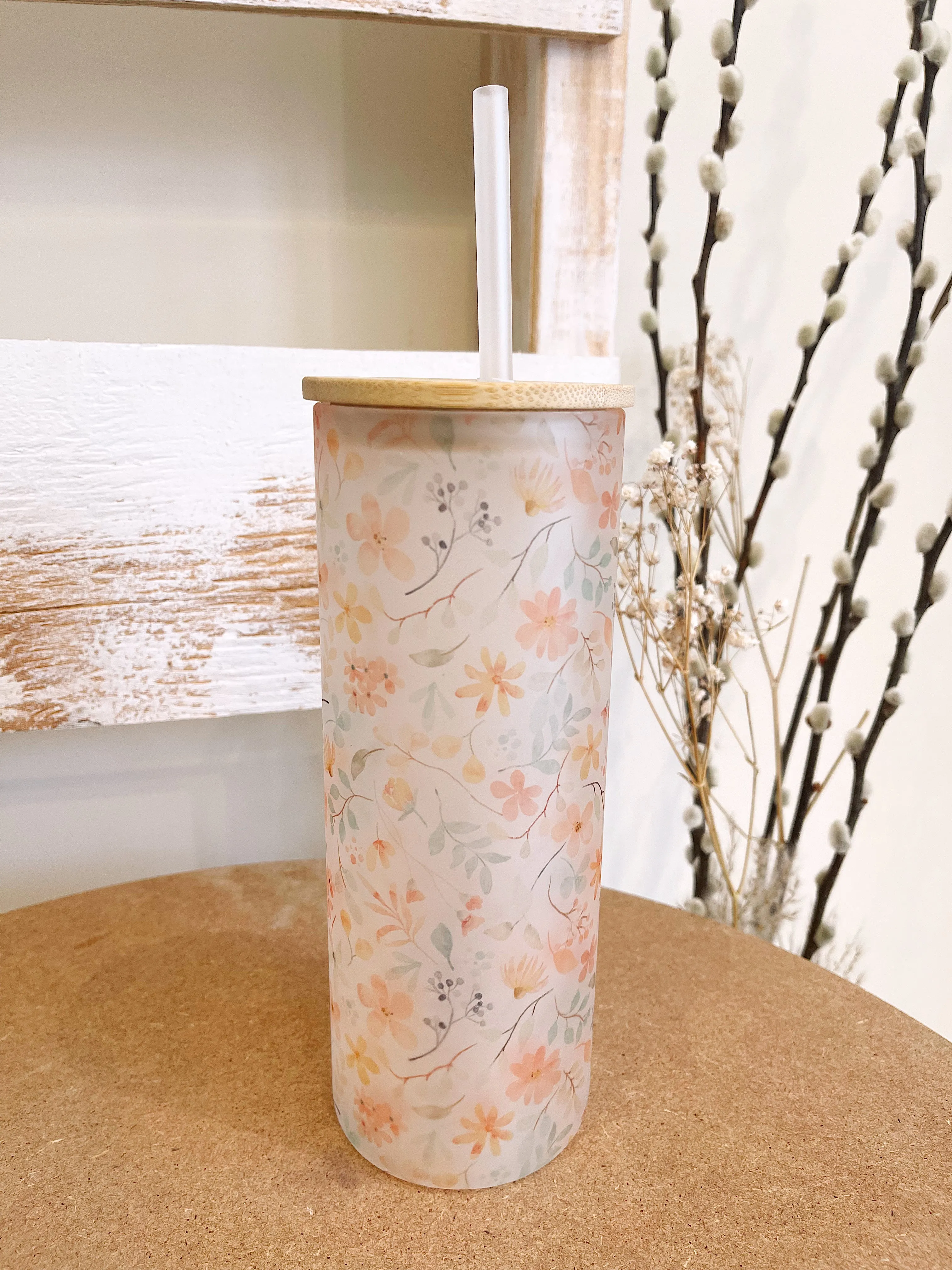 Floral Tumbler/Cup- 25oz