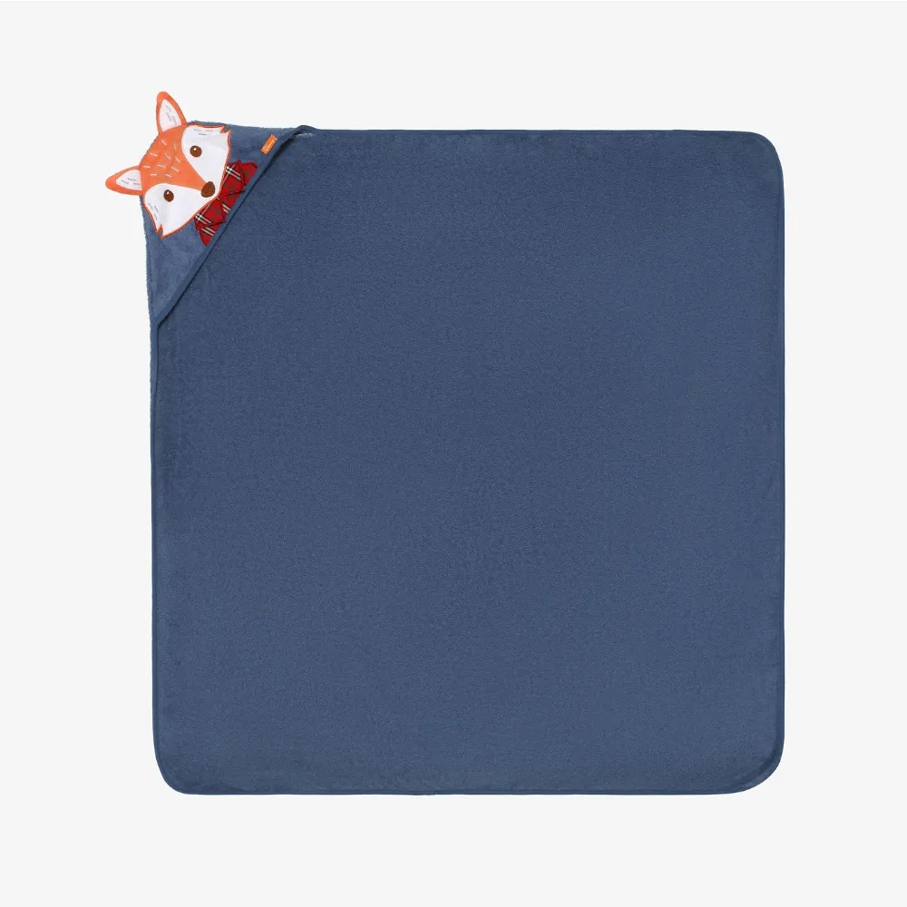 Fox Cotton Hooded Baby Bath Towel with Baby Loofah