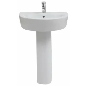 Frontline White Emme 560mm Full Pedestal Basin