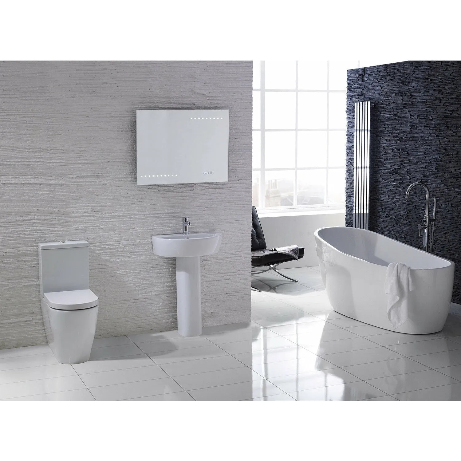 Frontline White Emme 560mm Full Pedestal Basin