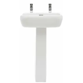 Frontline White Metro 520mm Full Pedestal Basin - 2 Tap Holes